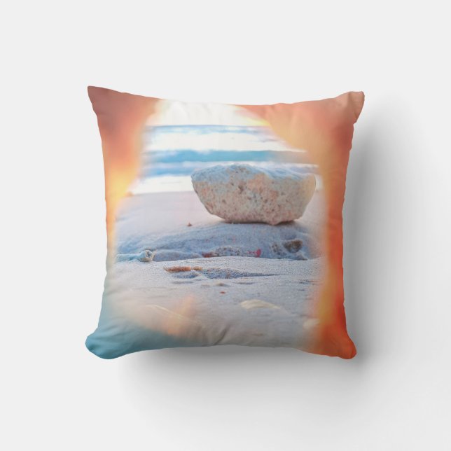Almofada Travesseiro decorativo Coral View Beach Vibes (Frente)