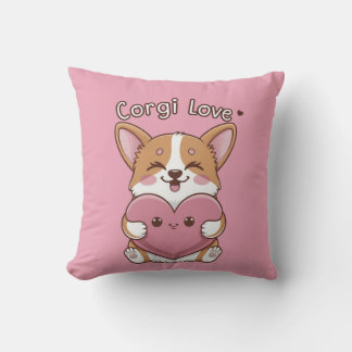 Almofada Travesseiro decorativo Corgi Love
