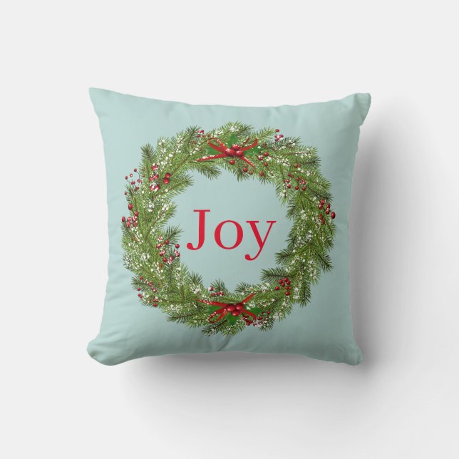 Almofada Travesseiro Decorativo-Coroa de Natal (Frente)
