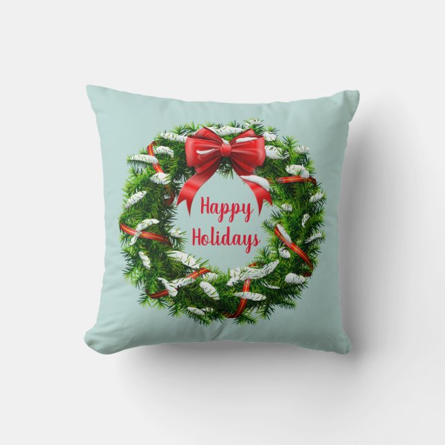 Almofada Travesseiro Decorativo-Coroa de Natal (Frente)