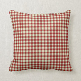 Almofada Travesseiro decorativo country Red Gingham 16x16