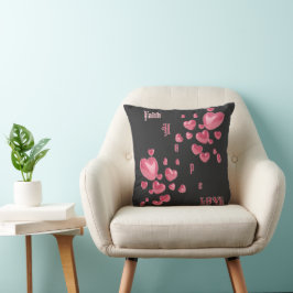 Almofada travesseiro decorativo Cristão "Fé, Esperança e Am