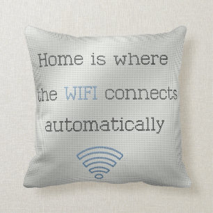 Almofada Travesseiro decorativo Cross Stitch Home WIFI