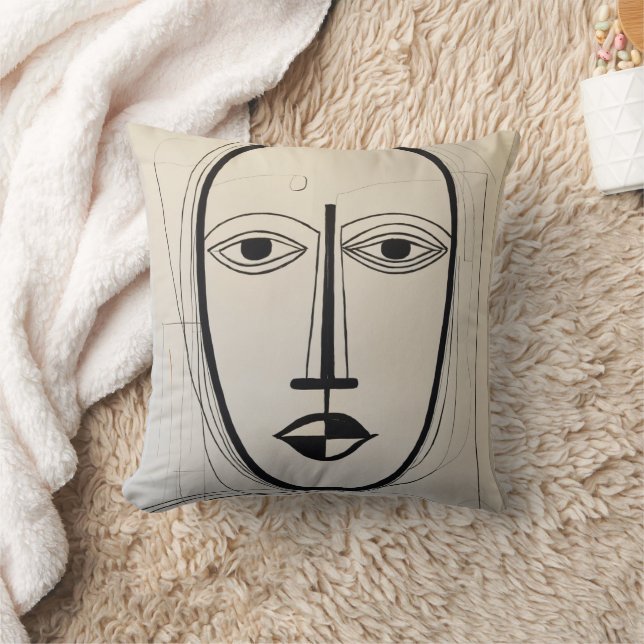 Almofada Travesseiro decorativo Cubist Face Art - Design ab (Cobertor)