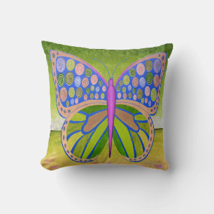 Almofada Travesseiro decorativo da Borboleta do Oceano Verd