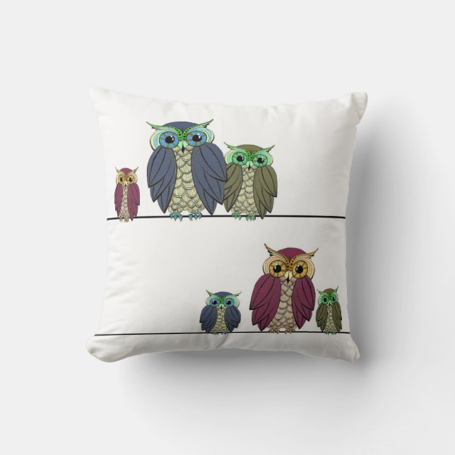 Almofada Travesseiro decorativo da coruja da indicação (Frente)