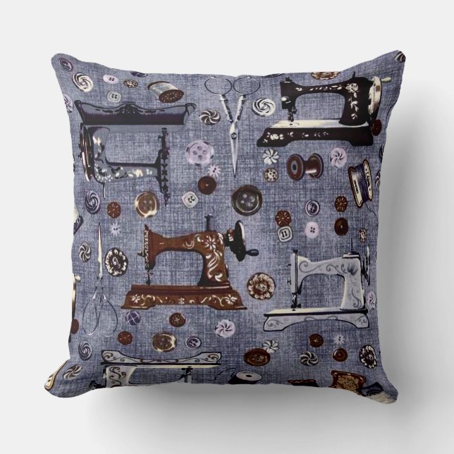 Almofada Travesseiro decorativo da costureira das máquinas (Frente)