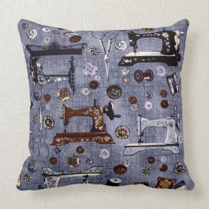 Almofada Travesseiro decorativo da costureira das máquinas