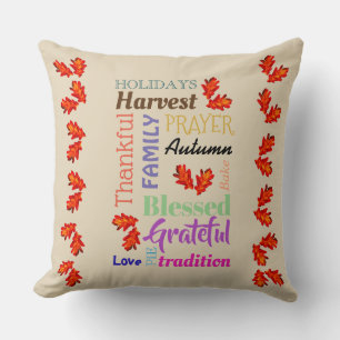 Almofada Travesseiro decorativo da Lista de Palavras de Açã