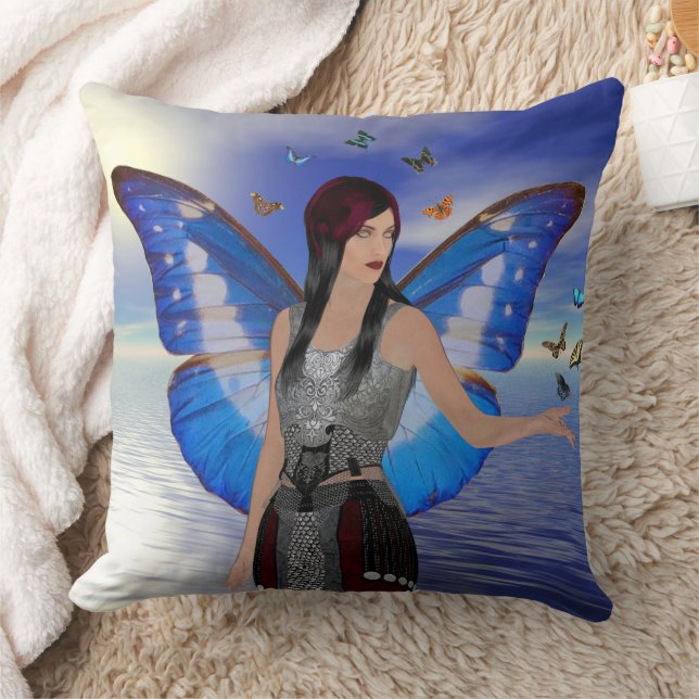Almofada Travesseiro decorativo da Mulher Borboleta (Cobertor)