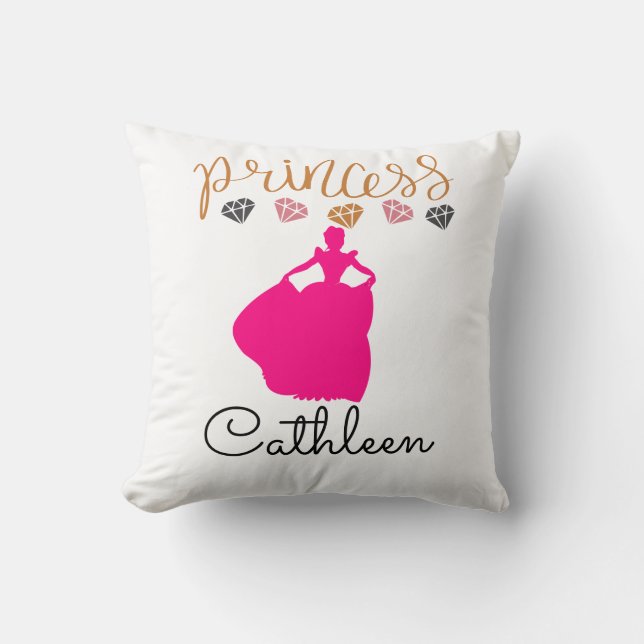 Almofada Travesseiro decorativo da Princesa Personalizada (Frente)