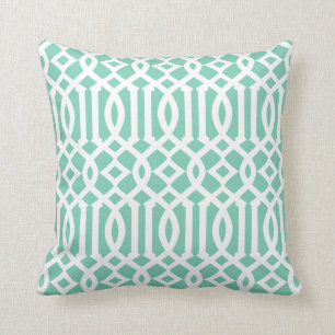 Almofada Travesseiro decorativo da treliça de Seafoam