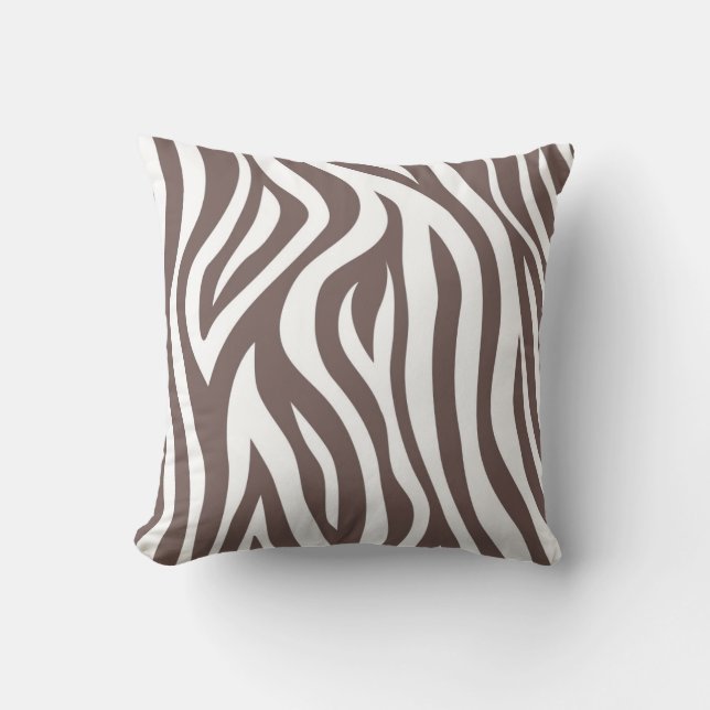 Almofada Travesseiro decorativo da zebra de Brown (Frente)