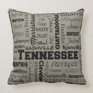 Almofada Travesseiro decorativo das cidades de Tennessee
