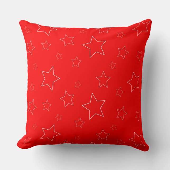 Almofada Travesseiro decorativo das estrelas vermelhas (Frente)