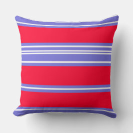 Almofada Travesseiro decorativo das faixas vermelha, púrpur