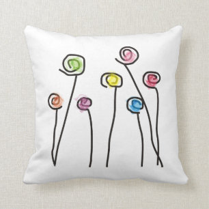 Almofada Travesseiro decorativo das flores artísticas