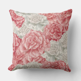 Almofada Travesseiro decorativo das Flores do Cravo Pastel