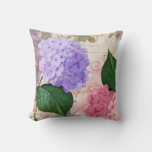 Almofada Travesseiro decorativo das Flores Púrpuras, Rosa