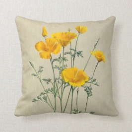 Almofada Travesseiro decorativo das papoilas de Califórnia
