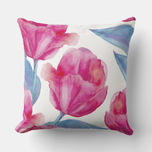 Almofada Travesseiro Decorativo das Tulipas Rosa