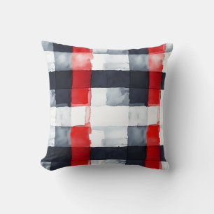 Almofada Travesseiro decorativo das Xadrezes Vermelhas e Ci