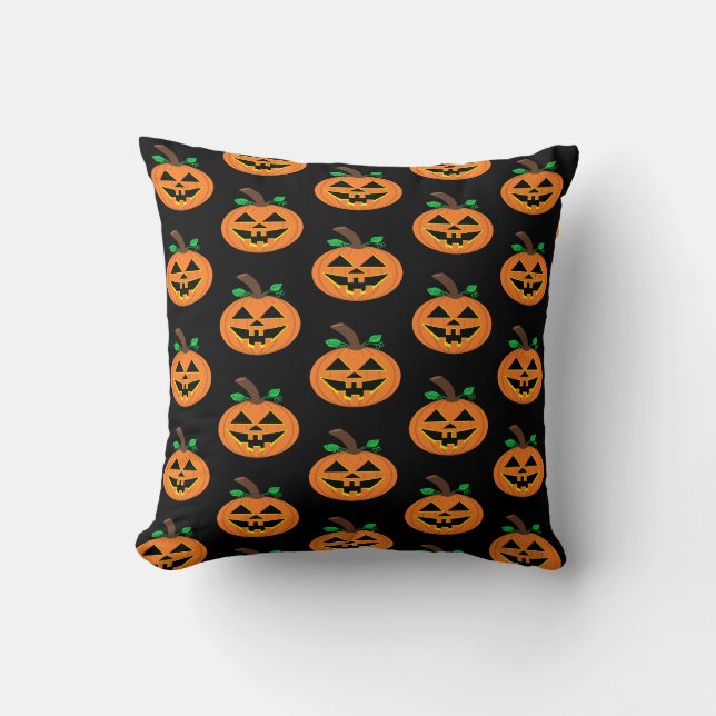 Almofada Travesseiro decorativo de Abóbora Halloween (Frente)