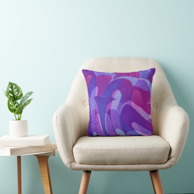 Almofada Travesseiro decorativo de Abstrato de Roxo e Plum (Cadeira)