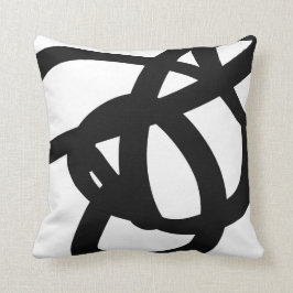 Almofada Travesseiro decorativo de Abstrato preto e branco