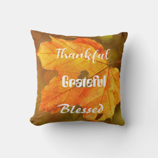 Almofada Travesseiro decorativo de Ação de Graças Grateful