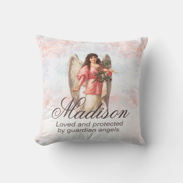 Almofada Travesseiro decorativo de Adicionar Nome do Anjo d (Frente)