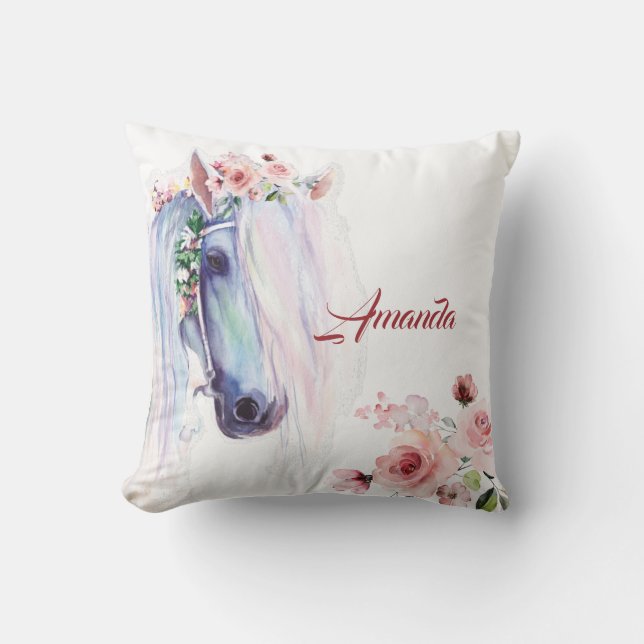 Almofada Travesseiro decorativo de água e rosa (Frente)