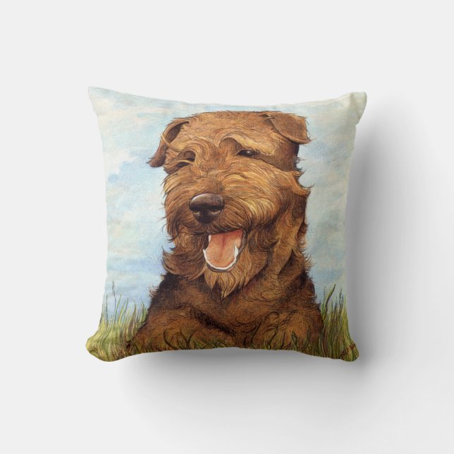 Almofada Travesseiro decorativo de Airedale Terrier (Frente)
