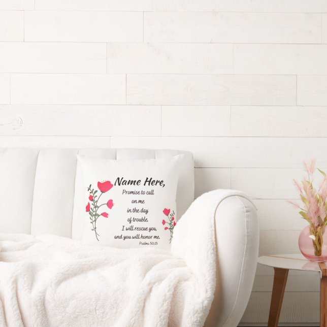 Almofada Travesseiro decorativo de Algodão de Script Psalms (Sofá)