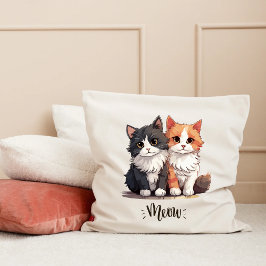 Almofada Travesseiro decorativo de amante de gato casal de