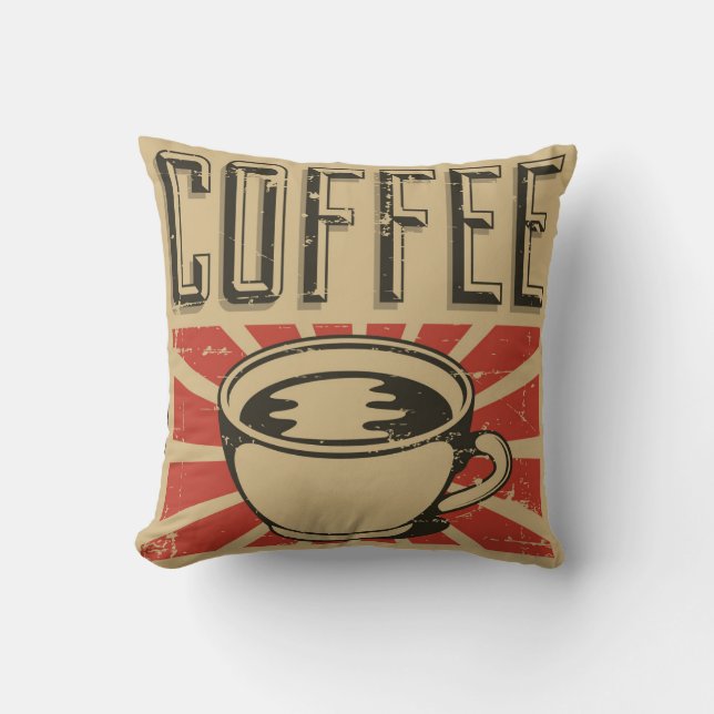 Almofada Travesseiro decorativo de amante do Café Clássico  (Frente)