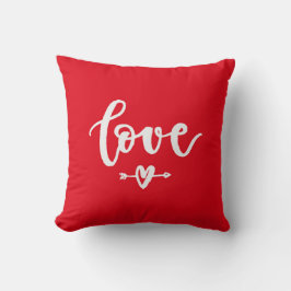 Almofada Travesseiro decorativo de Amor com Tipografia Verm