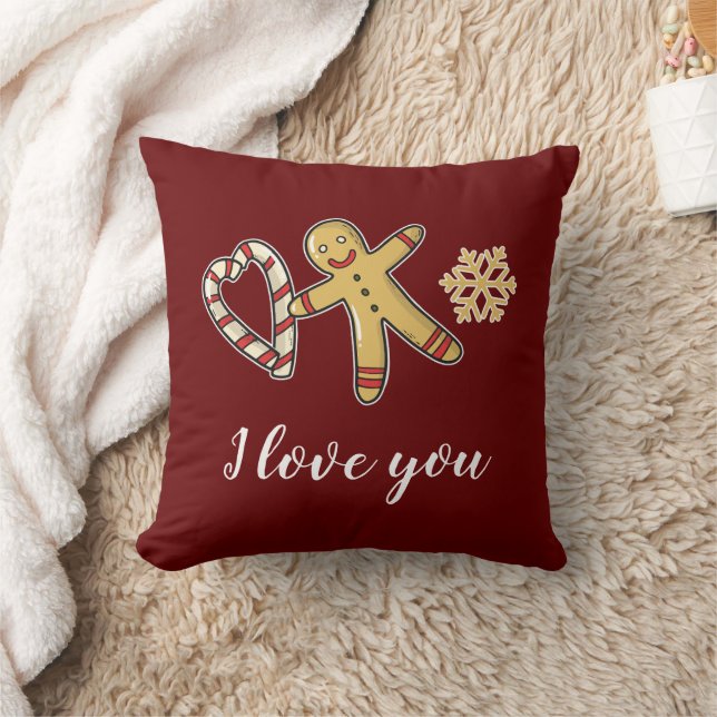 Almofada Travesseiro decorativo de Amor de Gingerbreadman (Cobertor)