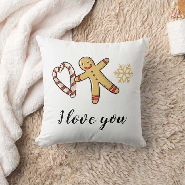 Almofada Travesseiro decorativo de Amor de Gingerbreadman (Cobertor)