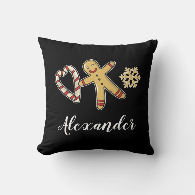 Almofada Travesseiro decorativo de Amor de Gingerbreadman (Frente)