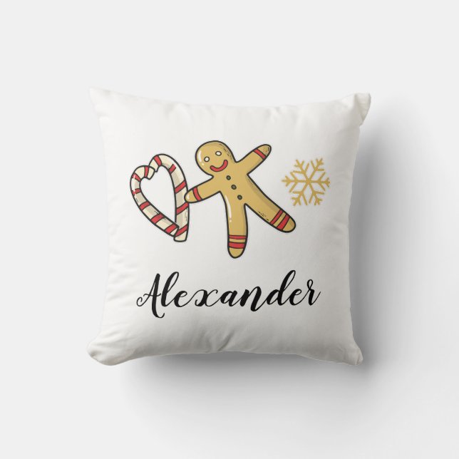 Almofada Travesseiro decorativo de Amor de Gingerbreadman (Frente)