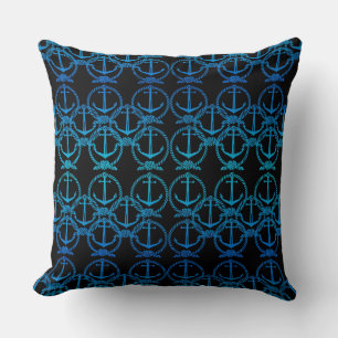 Almofada Travesseiro decorativo de Âncora Azul Náutico