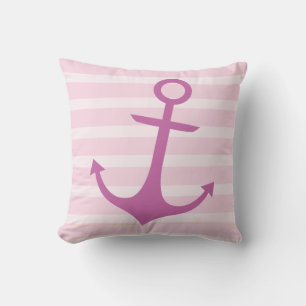 Almofada Travesseiro decorativo de Âncora Rosa Náutico