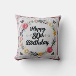 Almofada Travesseiro decorativo de aniversário de 80 person