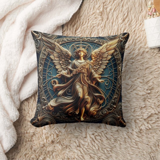 Almofada Travesseiro decorativo de Anjo Alivio Faux Metálic (Cobertor)