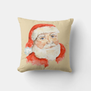 Almofada Travesseiro decorativo de Aquarela Santa Claus