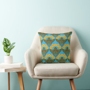 Almofada Travesseiro decorativo de Arte Amarela Nouveau Dan