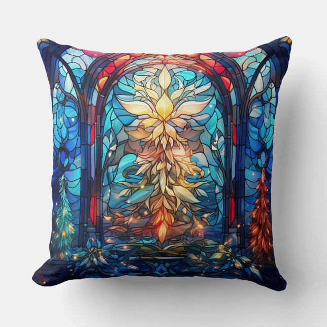 Almofada Travesseiro decorativo de Arte de Vidro Estreito - (Frente)