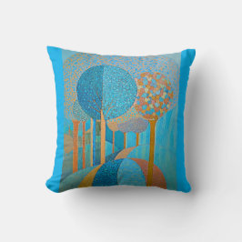 Almofada Travesseiro decorativo de árvore azul