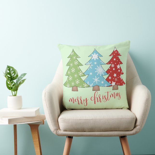 Almofada Travesseiro decorativo de árvore de Natal retrô mi (Cadeira)